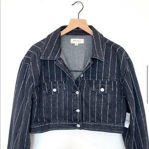 PacSun black denim striped jacket